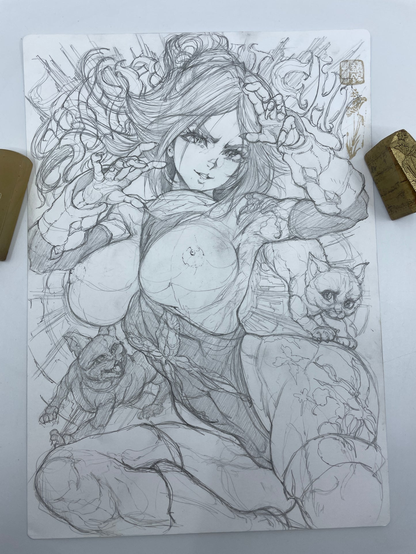 yoruichi A sketch + art print set