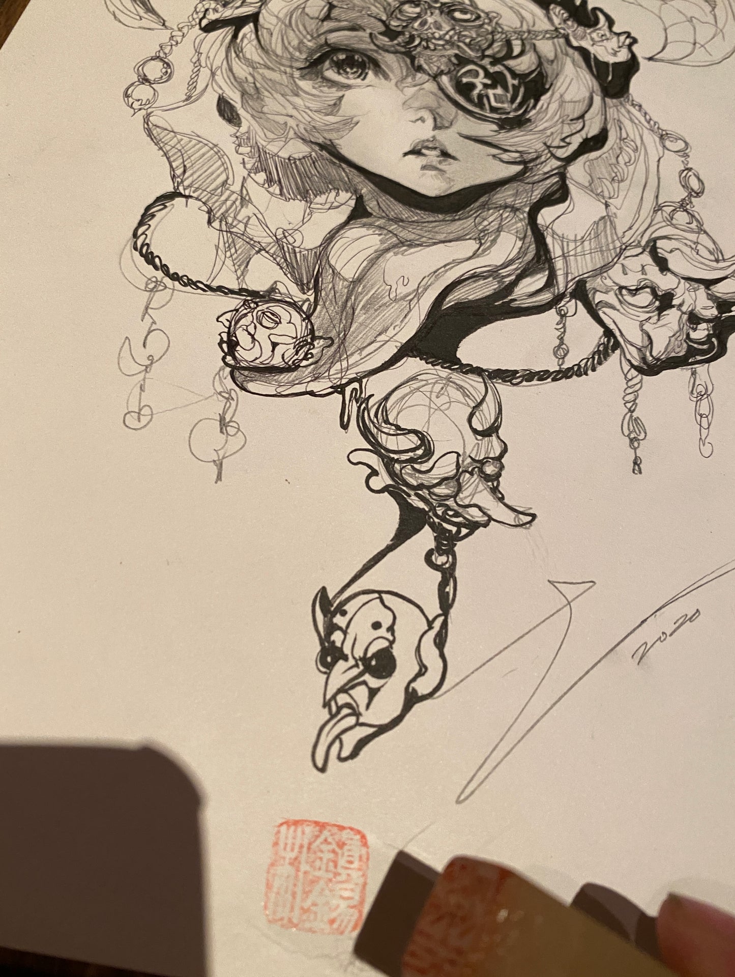 yokai head sketch