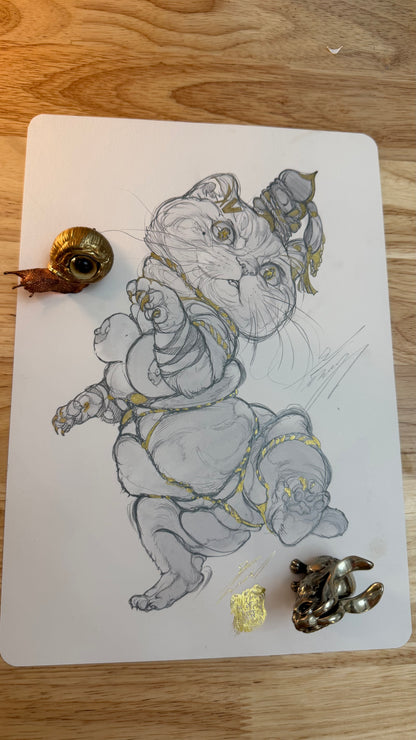 Velvet nk Cat original sketch+ART print set