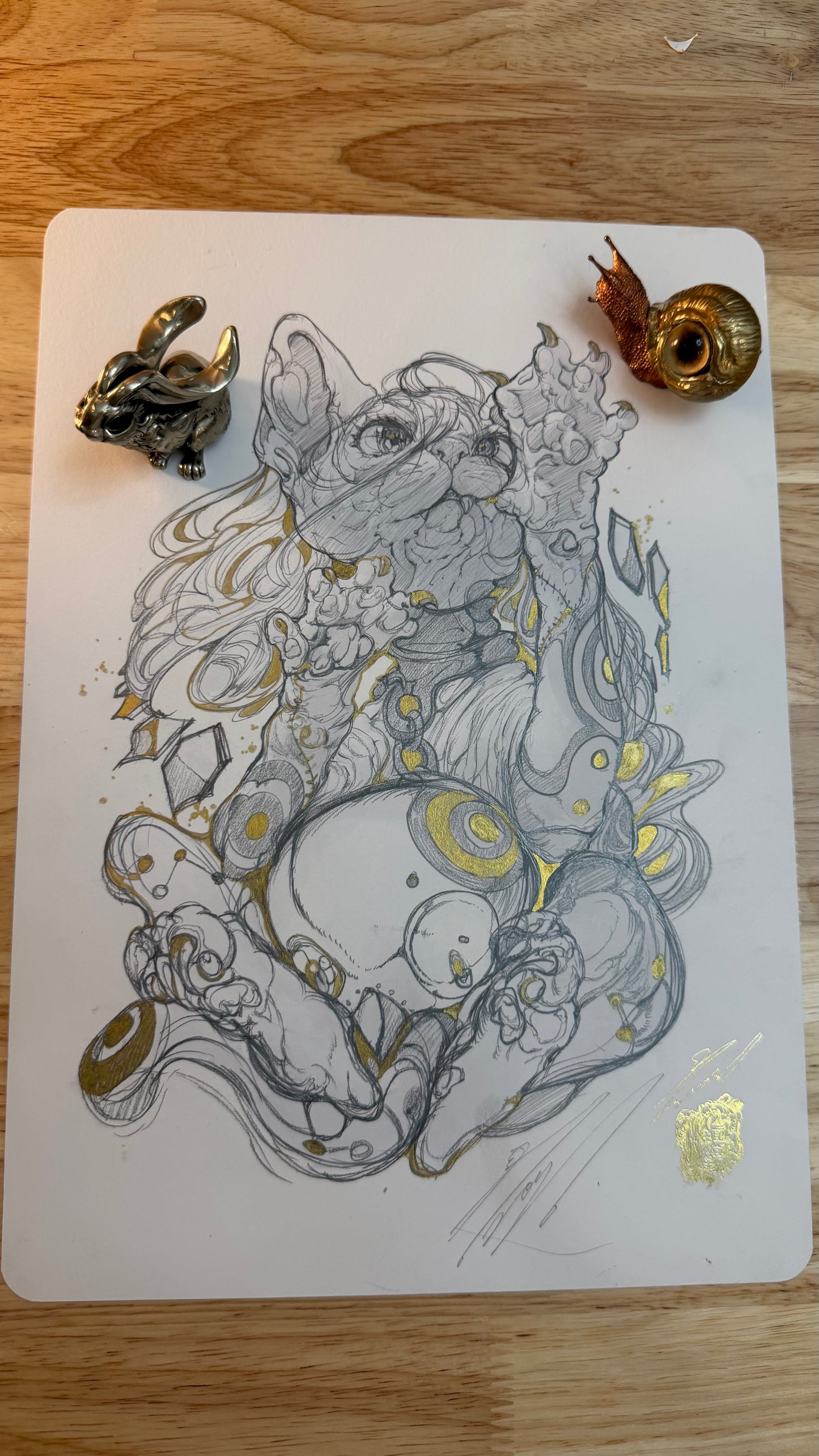 Shiro Cat original sketch+ART print set