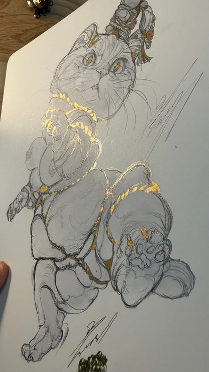 Velvet nk Cat original sketch+ART print set