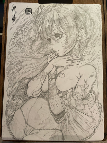 akeno himejima sketch B + art print set