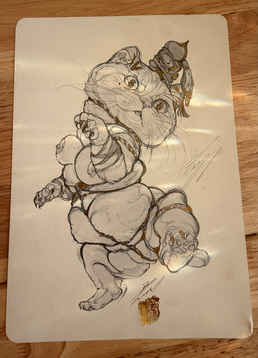 Velvet nk Cat original sketch+ART print set