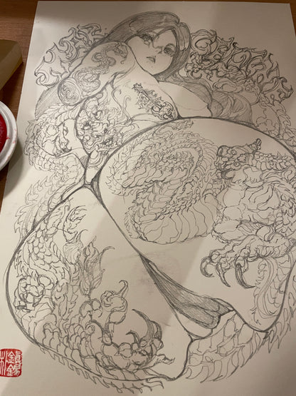 marceline nude drawing + ART print set