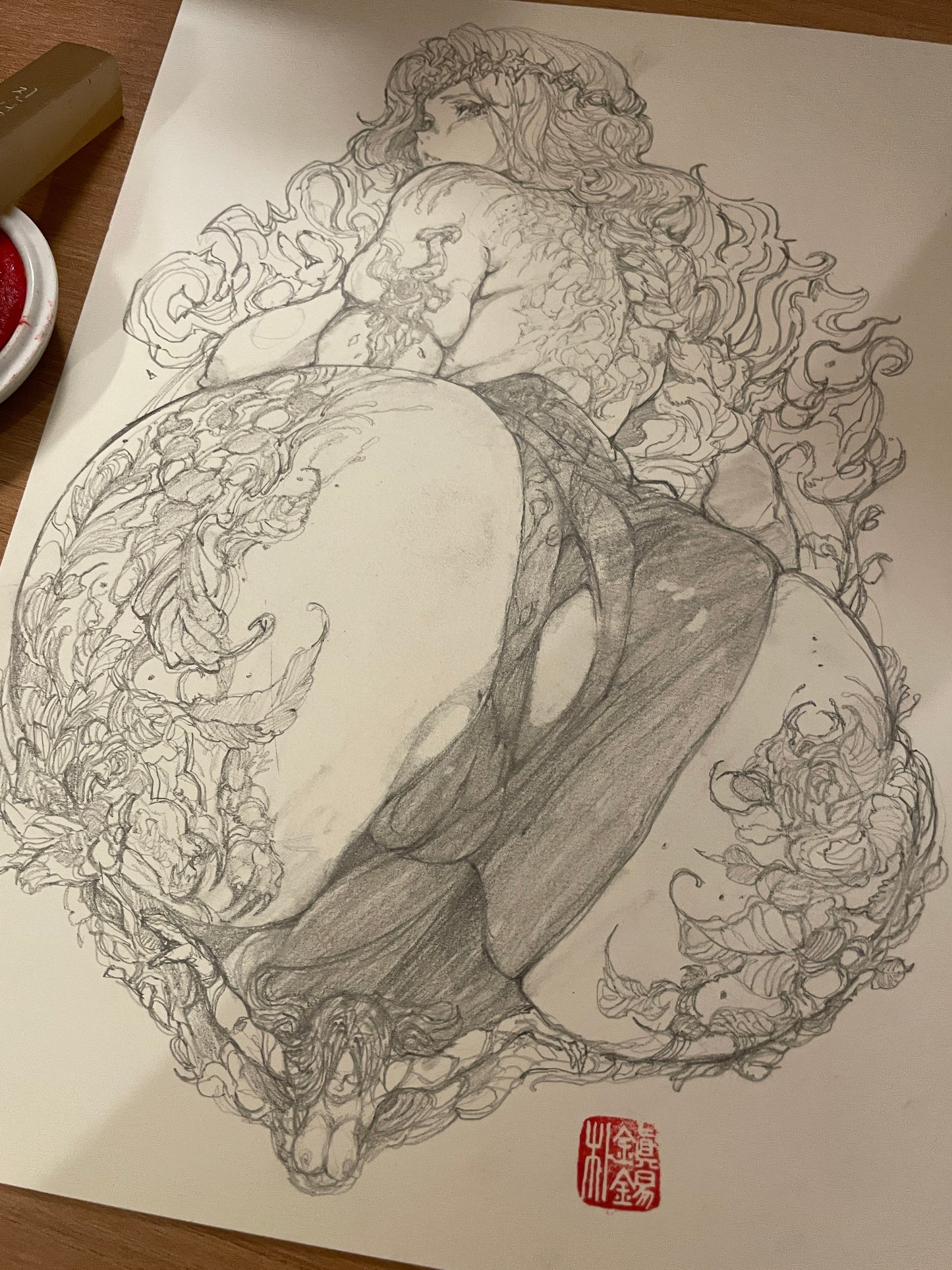 marika nude drawing + ART print set