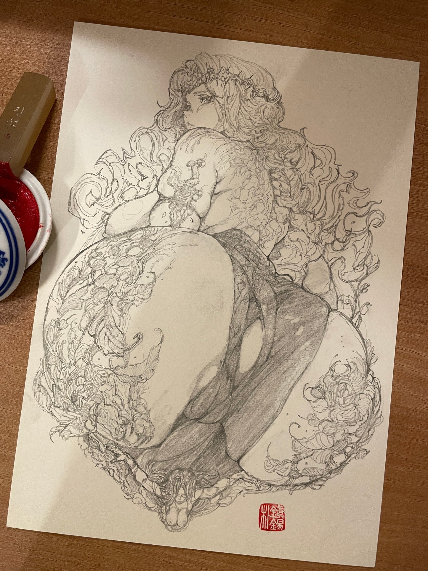 marika nude drawing + ART print set