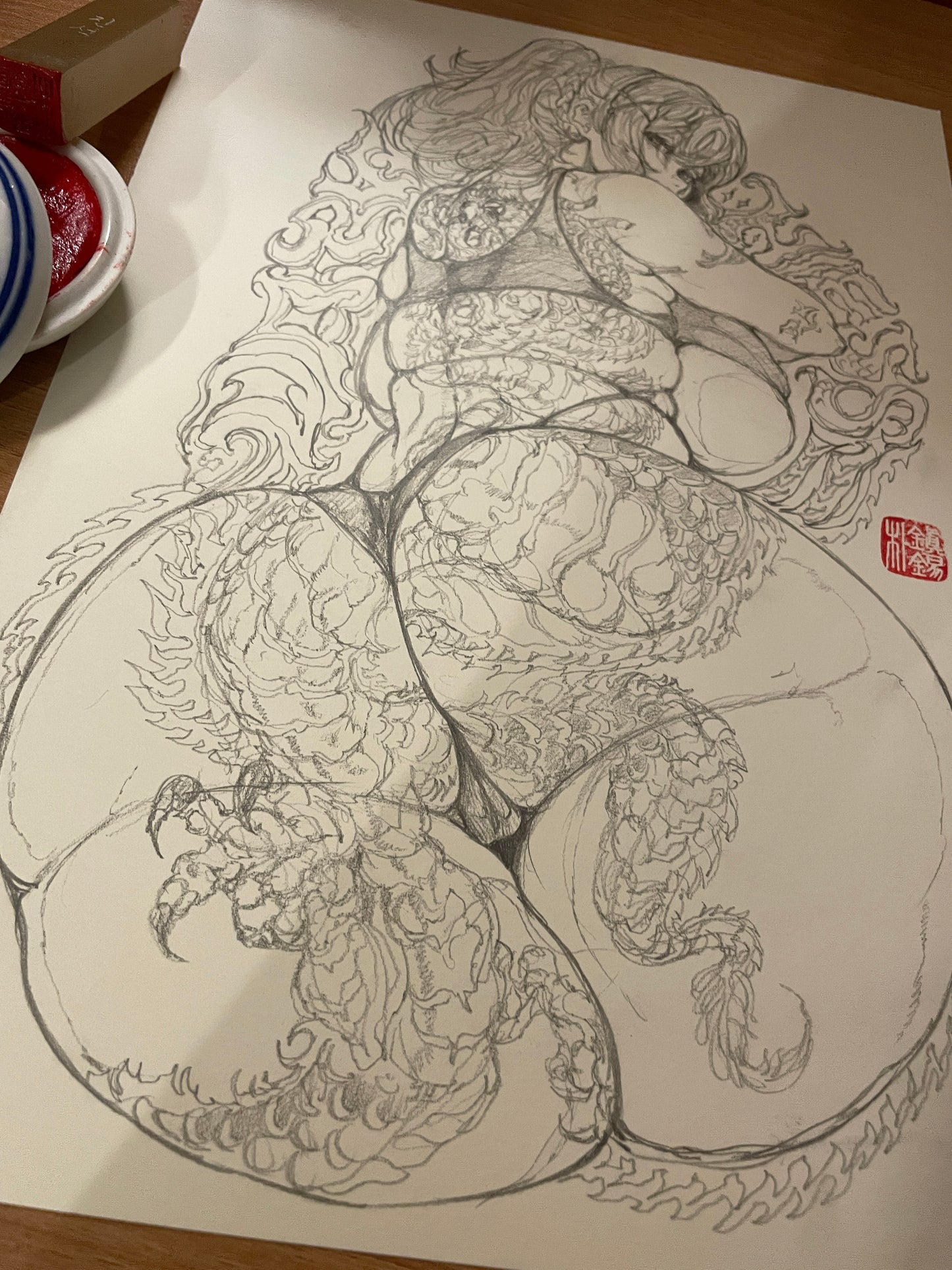 darkness  nude drawing + ART print set