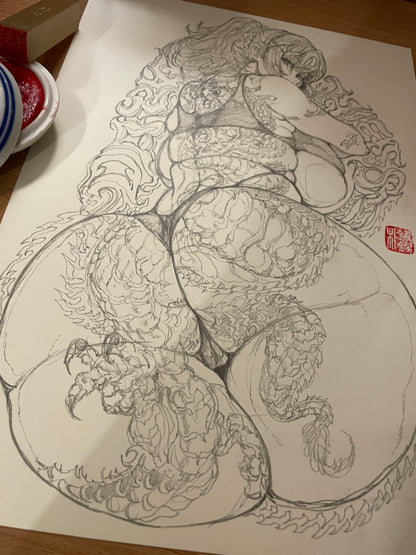 darkness  nude drawing + ART print set