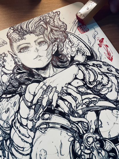 karlach original sketch+ART print set